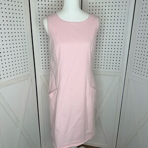 Southern Tide PAISLEE Seersucker Shift Dress Pink White Stripe Pockets Womens 12